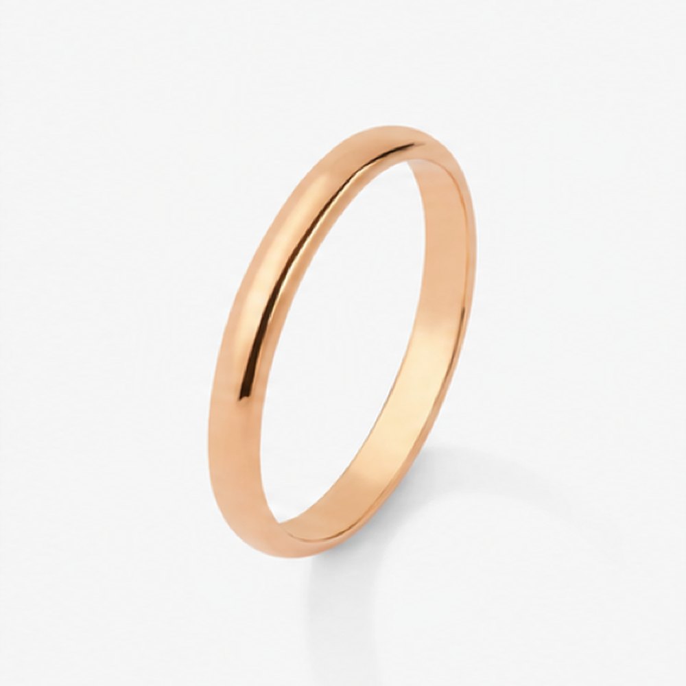 Alianza de boda de oro rosa de 18K de 2,30mm