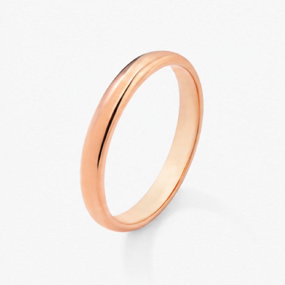 Alianza de boda de oro rosa de 18K