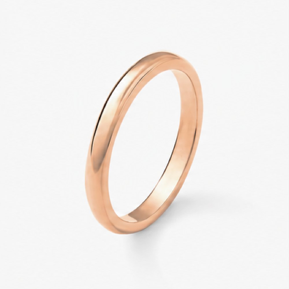 Alianza de boda de oro rosa de 18K