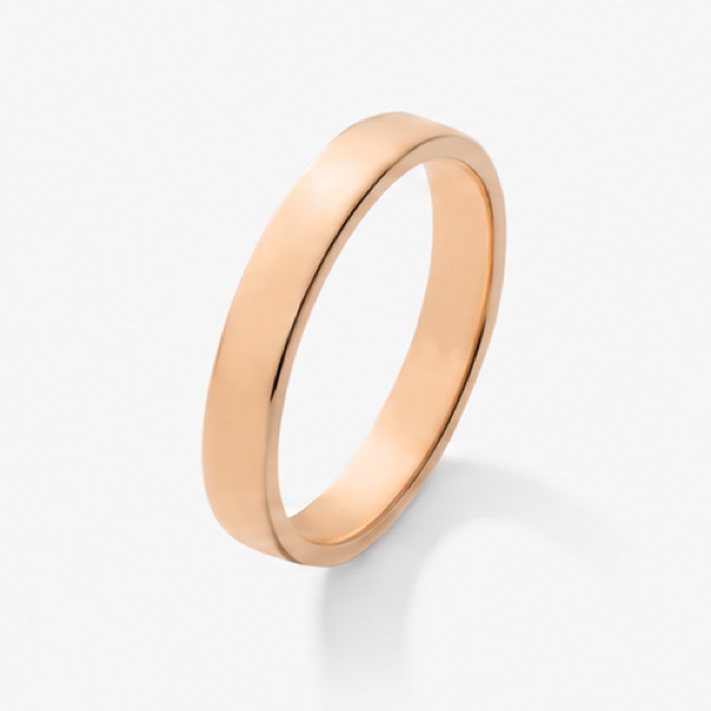 Alianza de boda de oro rosa de 18K