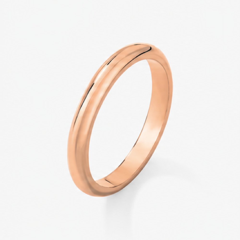 Alianza de boda de oro rosa de 18K