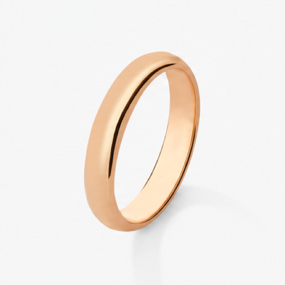 Alianza de boda de oro rosa de 18K