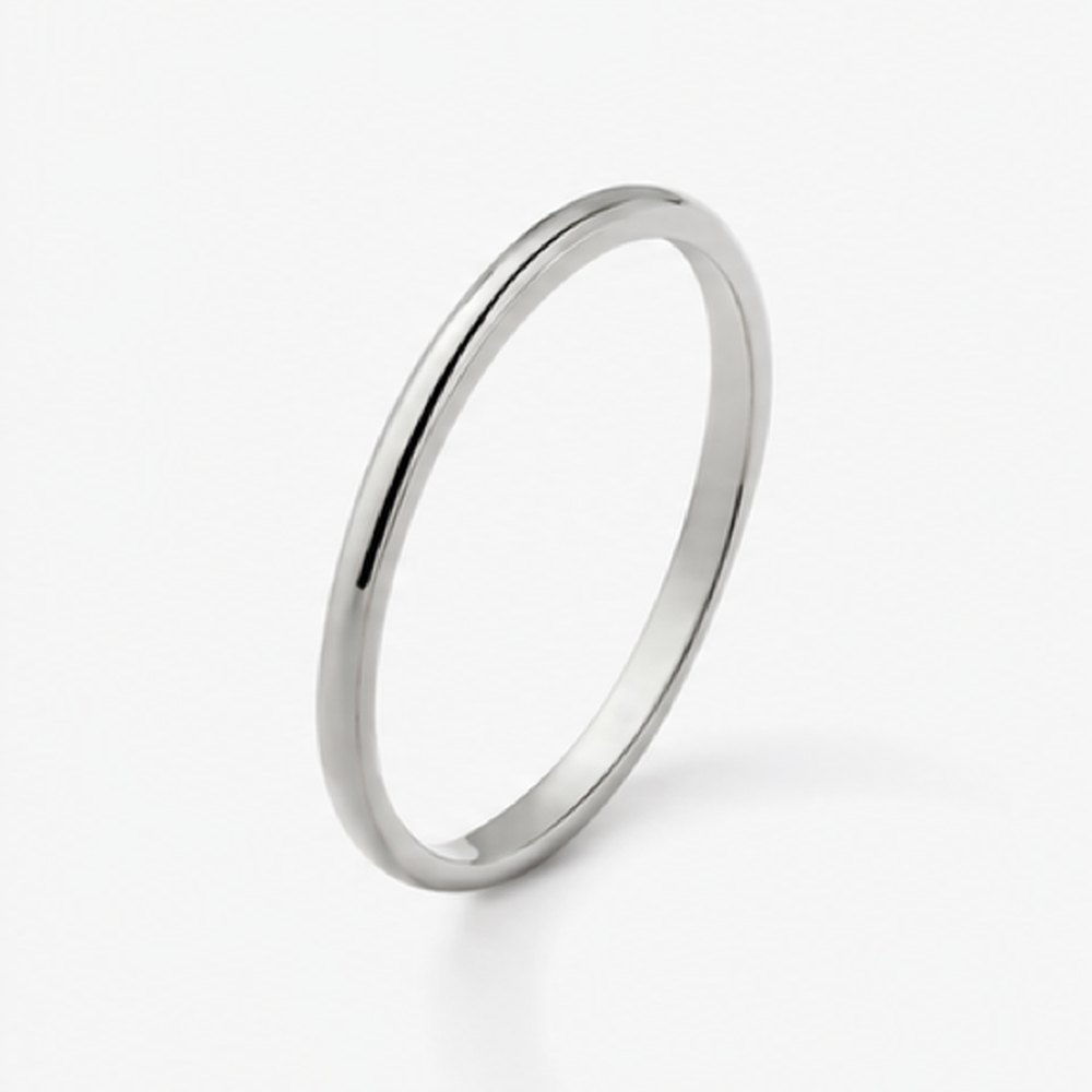 Alianza de boda de oro blanco de 18K