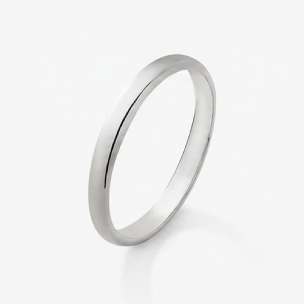 Alianza de boda de oro blanco de 18K