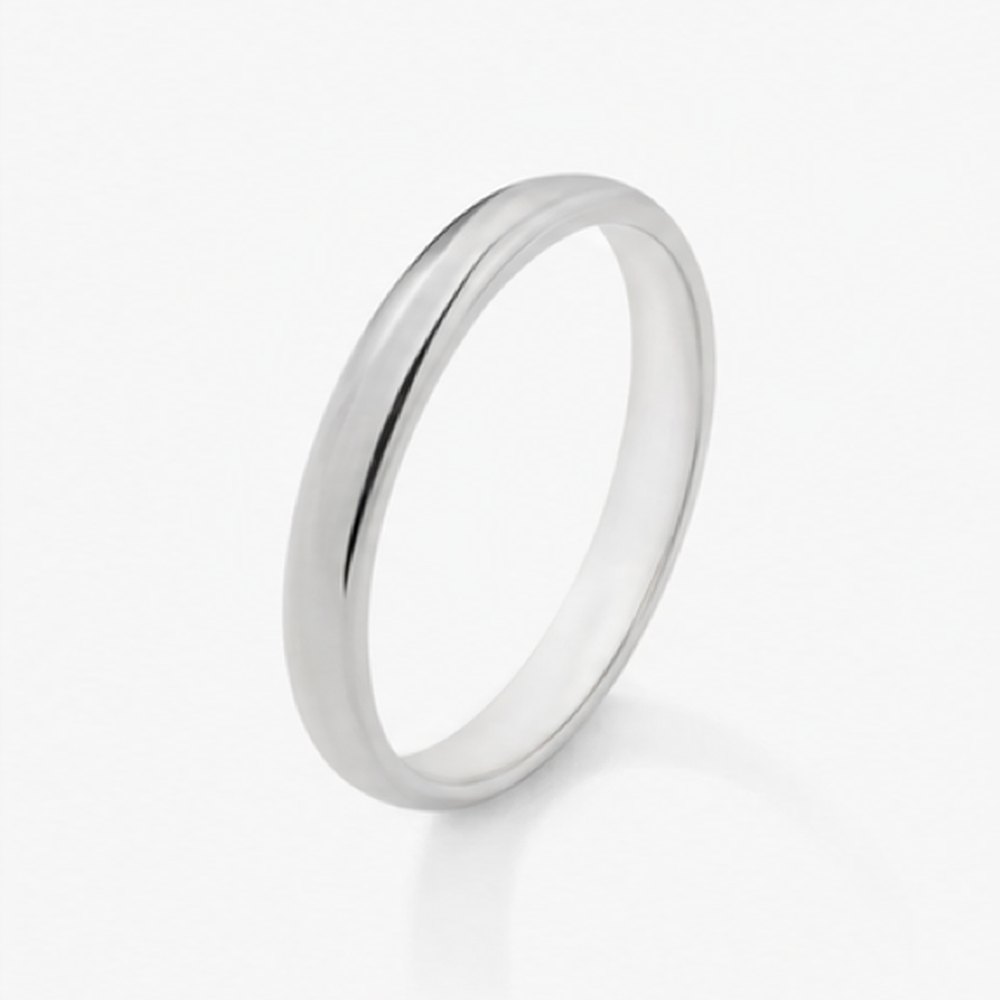 Alianza de boda de oro blanco de 18K