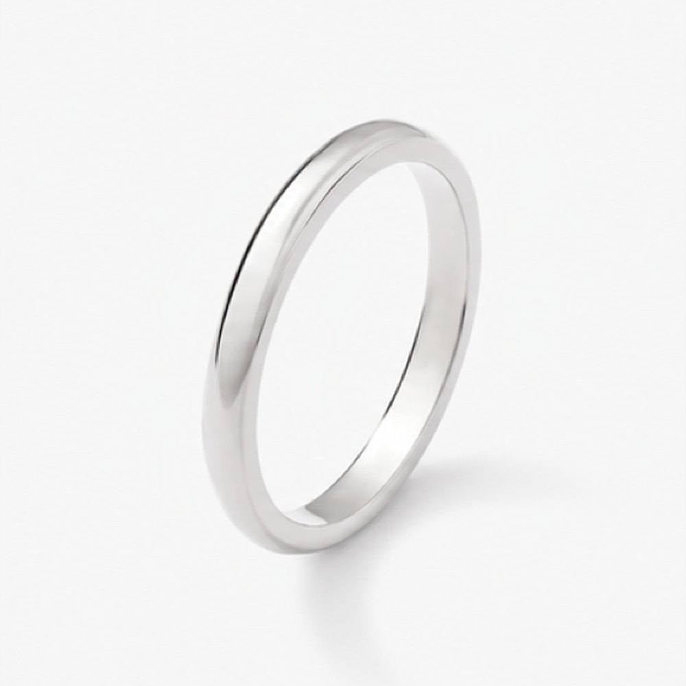 Alianza de boda de oro blanco de 18K