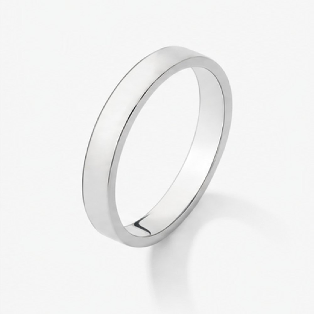Alianza de boda de oro blanco de 18K
