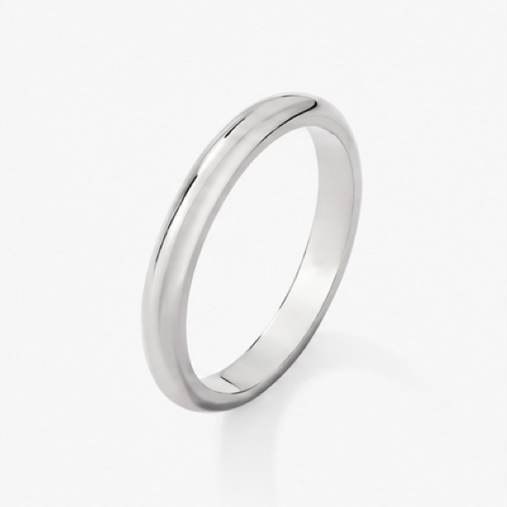 Alianza de boda de oro blanco de 18K