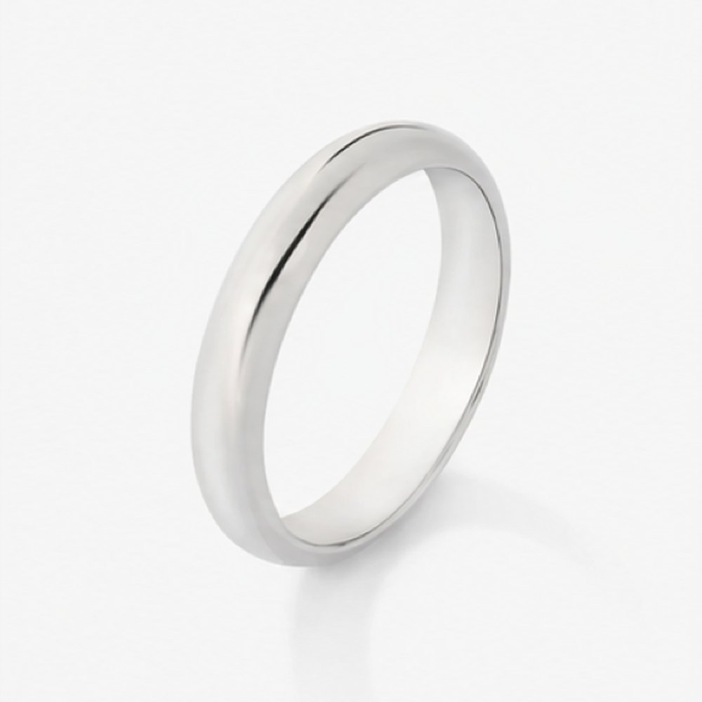 Alianza de boda de oro blanco de 18K